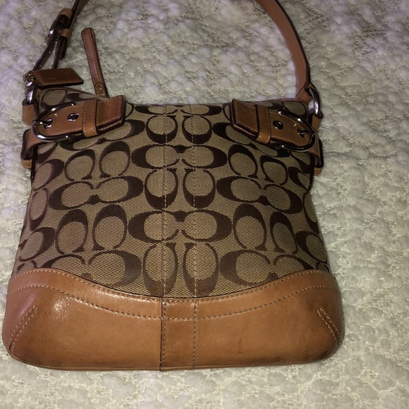 Leather and logo Coach Purse with Dust Bag - Picture 8 of 8